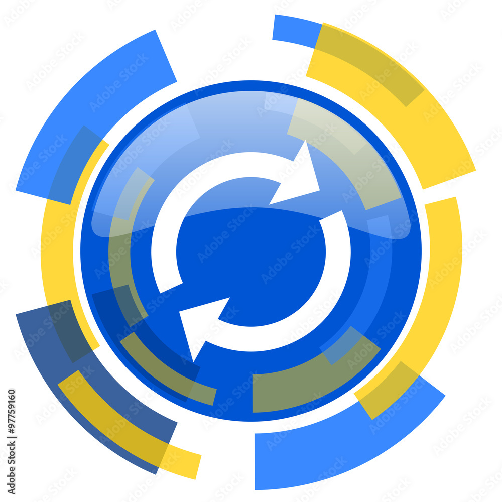 reload blue yellow glossy web icon reload blue yellow glossy web icon