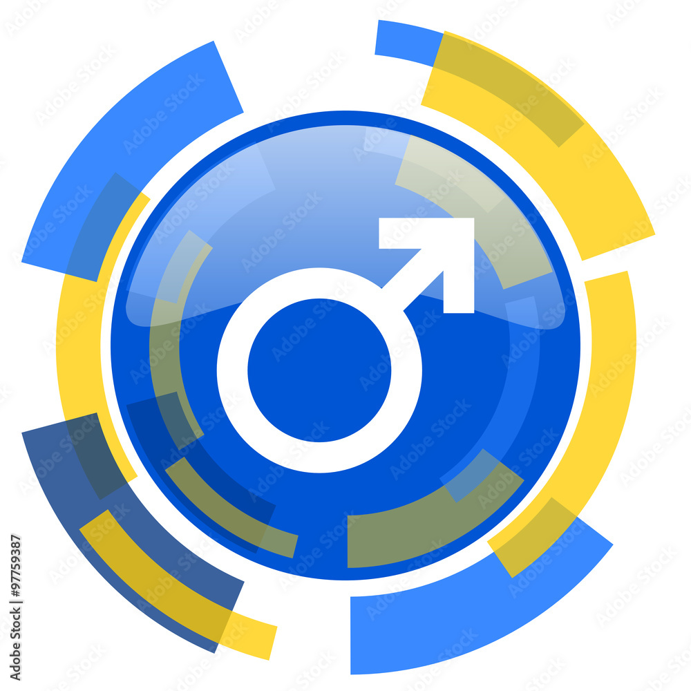 male blue yellow glossy web icon male blue yellow glossy web icon
