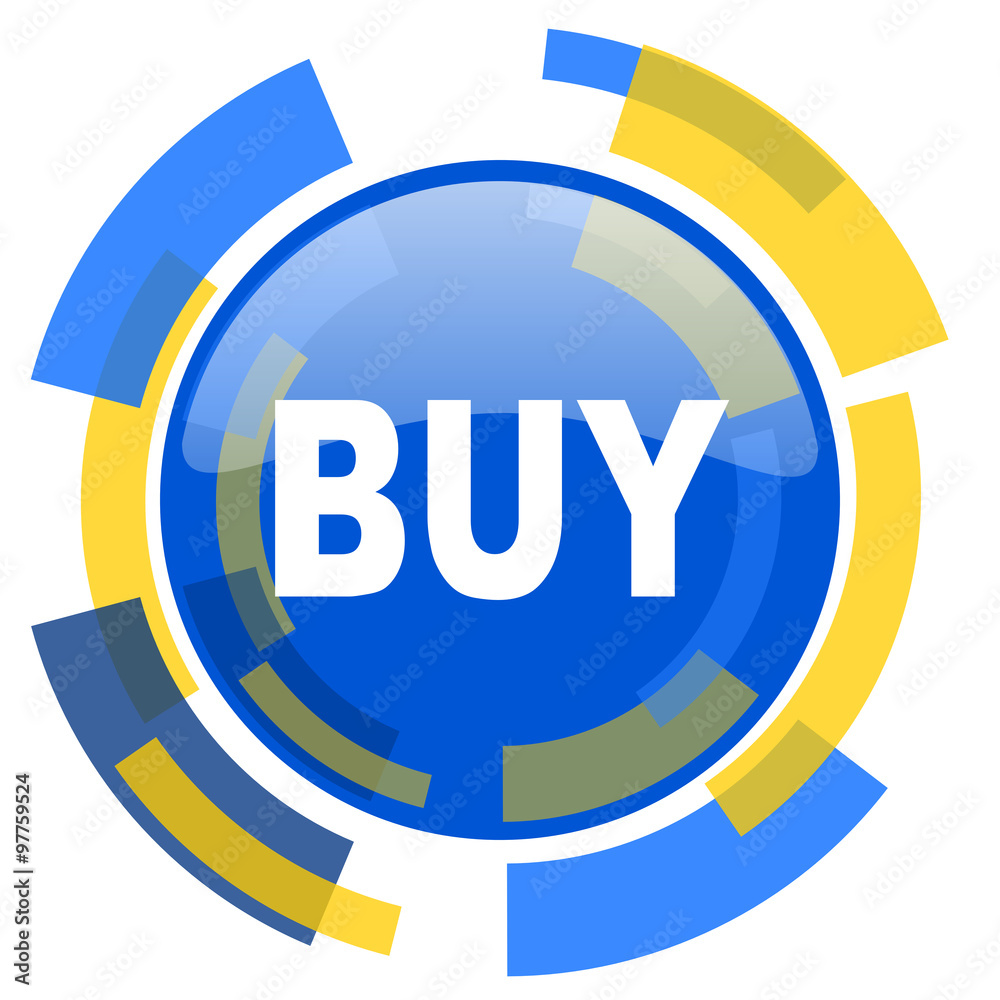 buy blue yellow glossy web icon