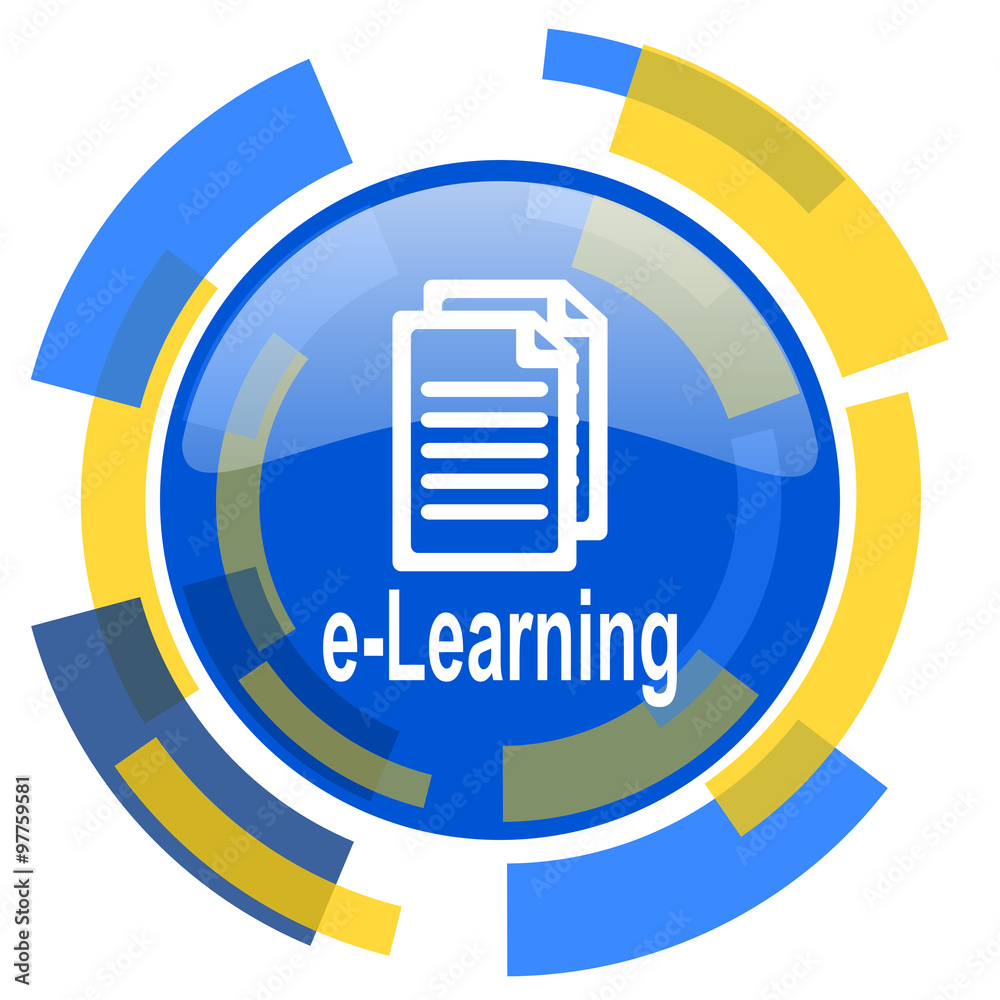 learning blue yellow glossy web icon learning blue yellow glossy web icon