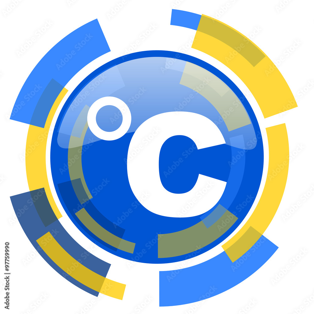 celsius blue yellow glossy web icon celsius blue yellow glossy web icon