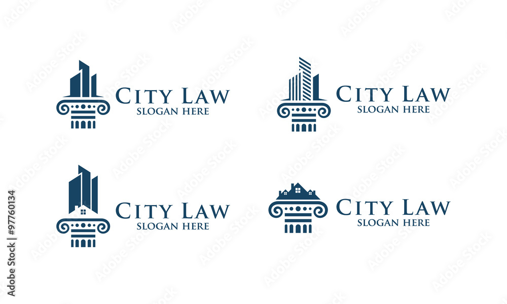 law, lawyer, attorney, pillar, vector logo design