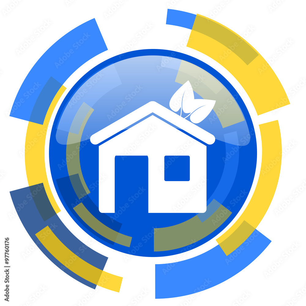 house blue yellow glossy web icon house blue yellow glossy web icon