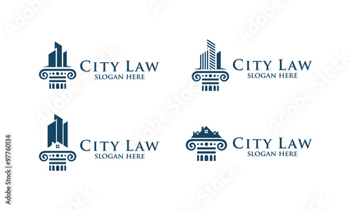 law, lawyer, attorney, pillar, vector logo design