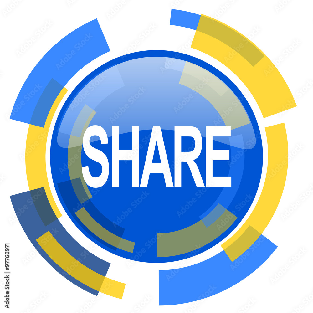 share blue yellow glossy web icon share blue yellow glossy web icon