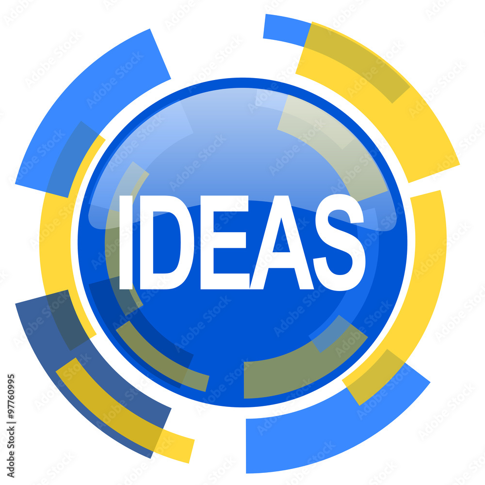ideas blue yellow glossy web icon ideas blue yellow glossy web icon
