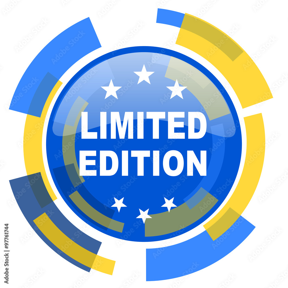 limited edition blue yellow glossy web icon limited edition blue yellow glossy web icon