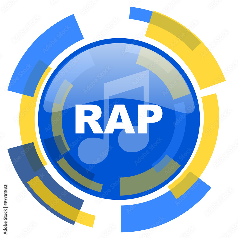 rap music blue yellow glossy web icon rap music blue yellow glossy web icon