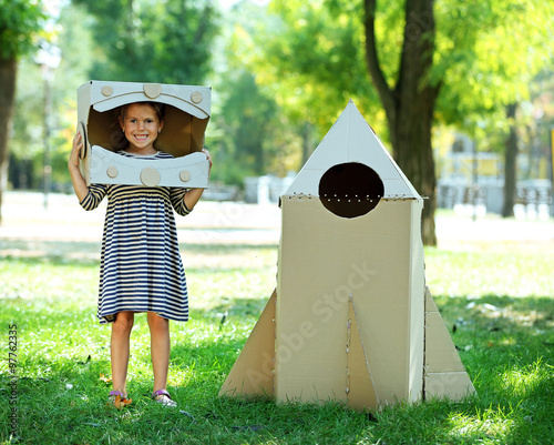 Pretty little girl in box h...