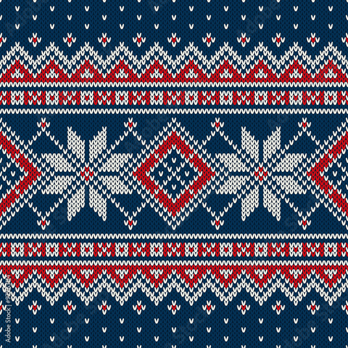 Winter Holiday Sweater Design. Seamless Knitted Pattern
