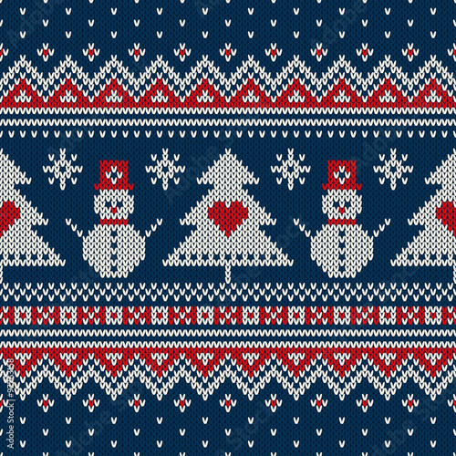 Winter Holiday Sweater Design. Seamless Knitted Pattern