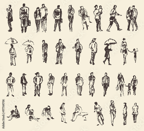 Sketch of people vector Illustration hand drawing