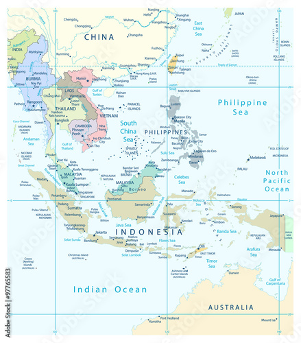 Southeast Asia Detailed Map