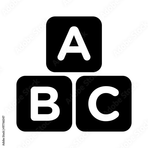 ABC blocks child education flat icon for apps and websites 