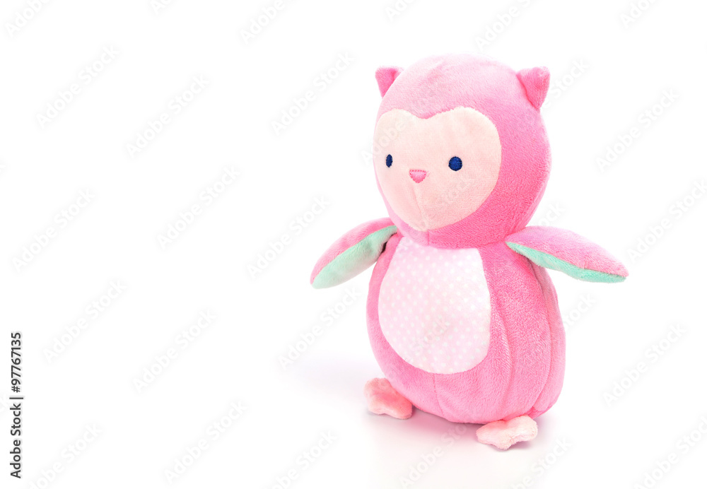 Obraz premium Beautiful pink doll on a white background