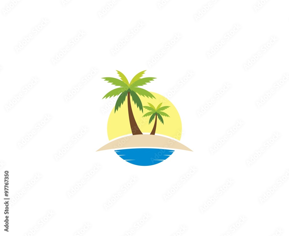 palm beach  logo design travel concept