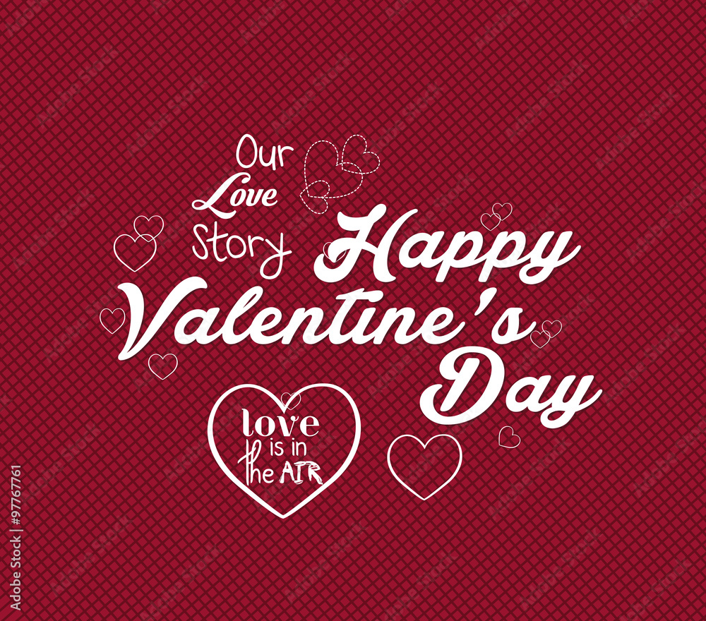 Happy Valentine's Day Hand Lettering - Typographical Background