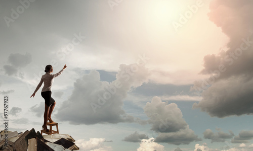 Konstfotografi Woman reaching hand up