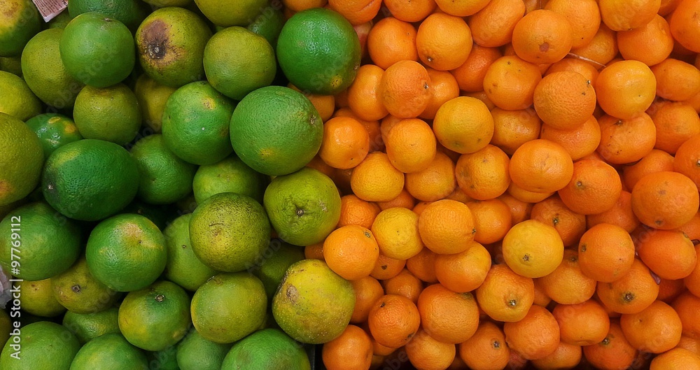 Contrast between fruits in the market Contrast between fruits in the market