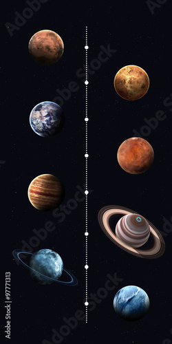 Solar system planets, pluto and sun in highest quality and resolution. Elements of this image furnished by NASA #97771313