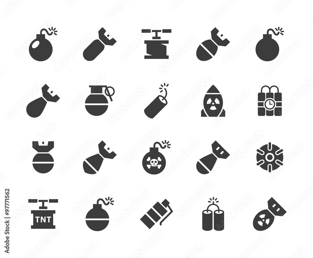 Bomb icons. Bomb icons.