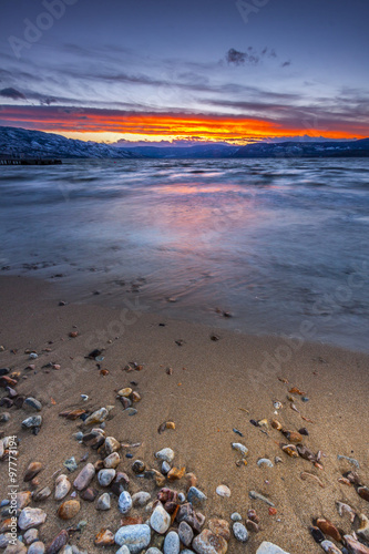 Winter Sunset at Lake Shore