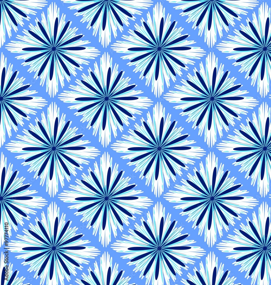 Floral pattern blue and white