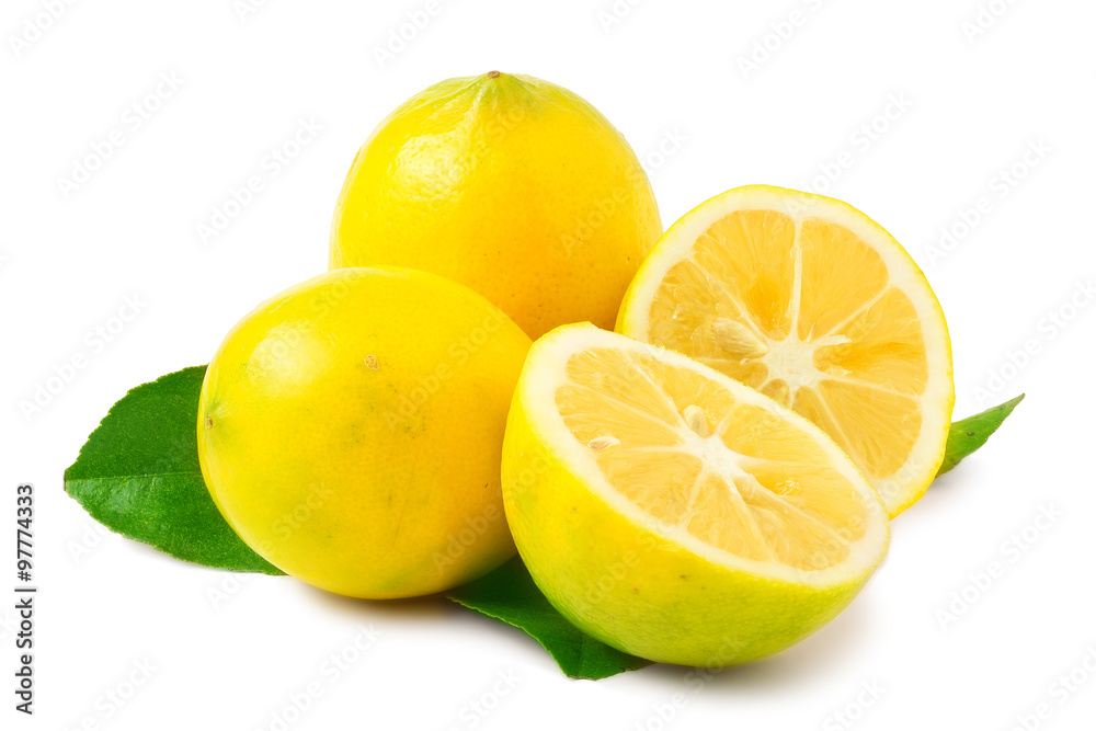 Two Lemons - one sliced in half