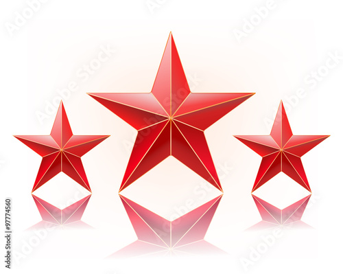 vector illustration of red stars in a row