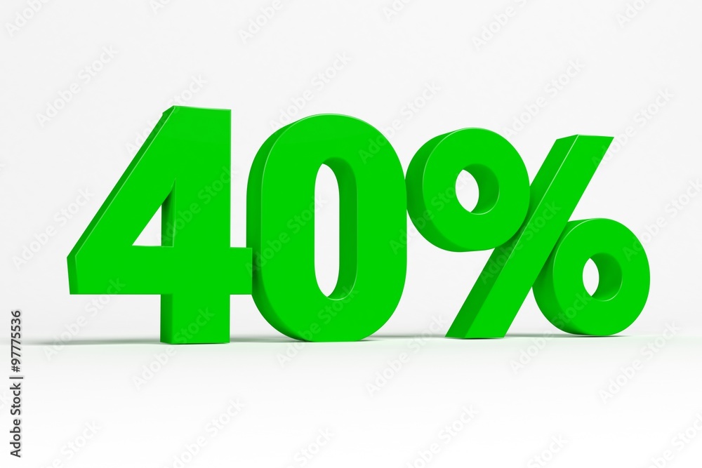 Green 3d 40% text on white background. See whole set for other numbers.
Green 3d 40% text on white background. See whole set for other numbers.