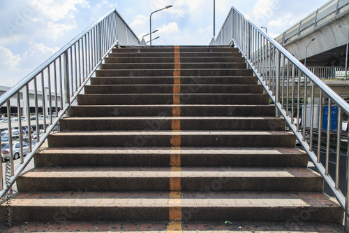Stairs of the overpass in the city
