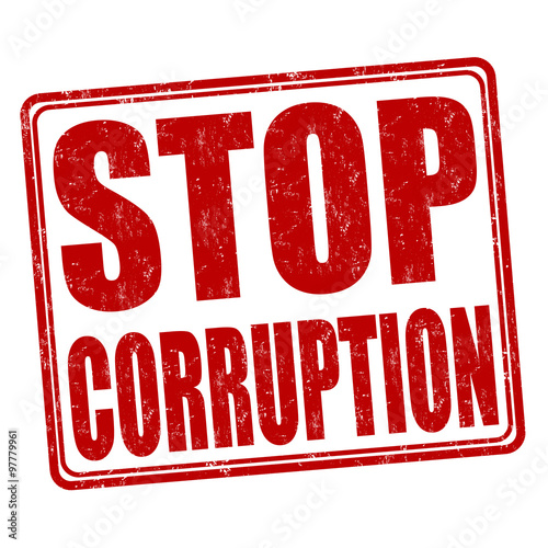 Stop corruption grunge stamp