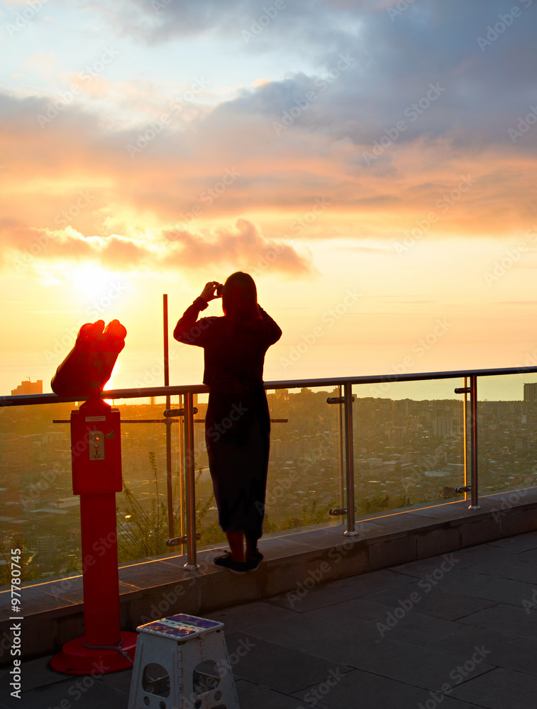 Fototapeta premium Overlooking point at sunset
