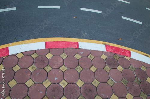 The beautiful patterns on the brick walkway