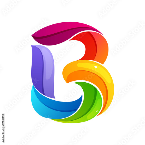 B letter logo formed by twisted lines.