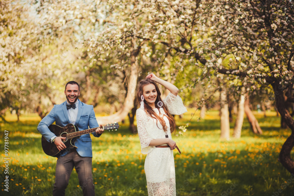 Fototapeta premium cheerful young couple