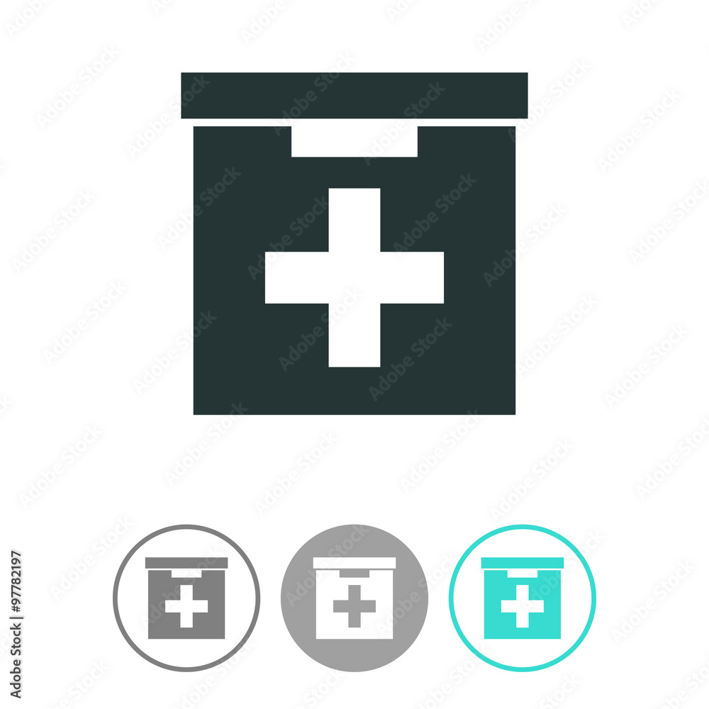 Obraz premium First aid box icon.
