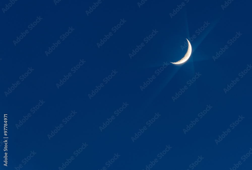 Moon at night. Space for your text.