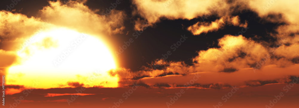 cloudy sunset background 3d illustration