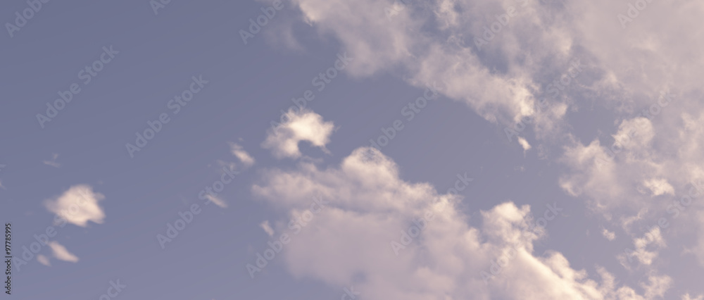 Fototapeta premium blue cloudy sky 3d illustration
