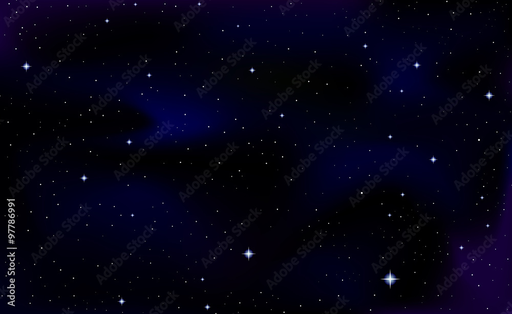 Beautiful cosmic vector background with stars and constellations in outer space. Vector, eps 10