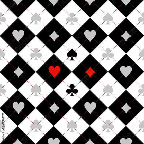 Card Suit Chess Board Black White Background Illustration