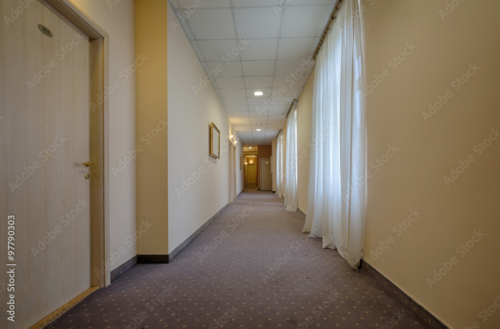 Hotel corridor interior