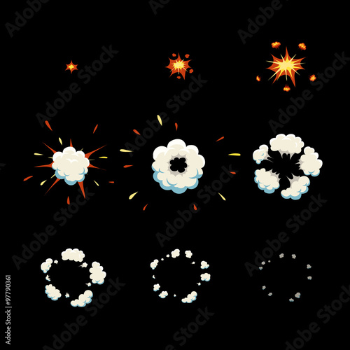 Explode effect animation  Cartoon explosion frames