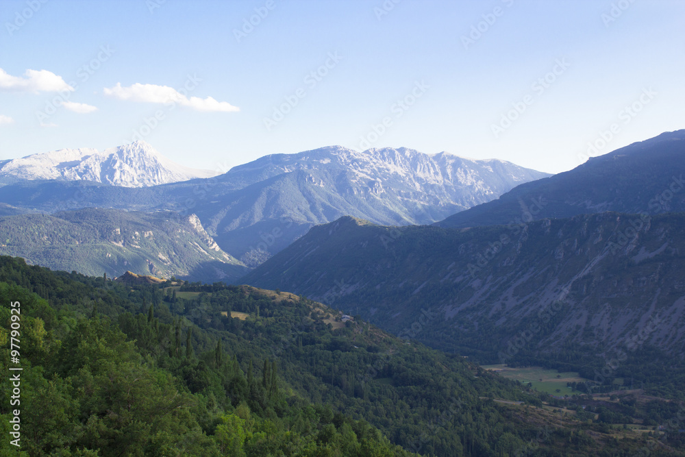 Beautiful landscape of the Benasque valley in the spanish pyrenees