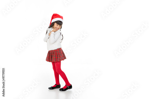 little girl in christmas dress