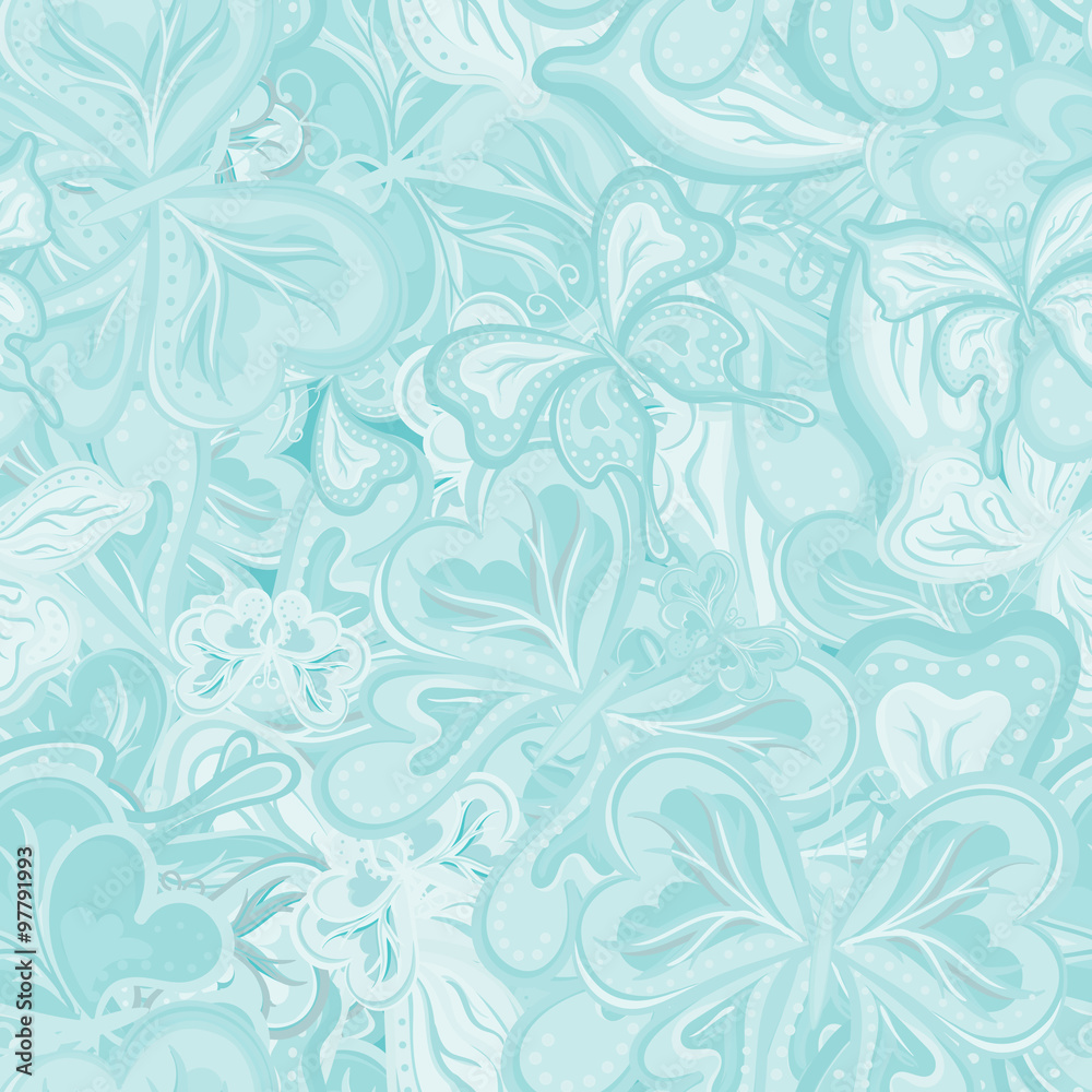 Fototapeta Seamless vector pattern with butterflies for textile, fabric or wallpaper