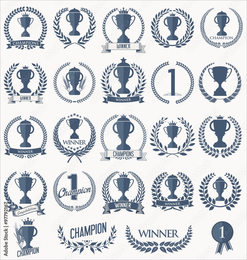 Trophy and awards laurel wreath collection