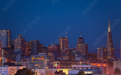 Night San Francisco panorama skyline view