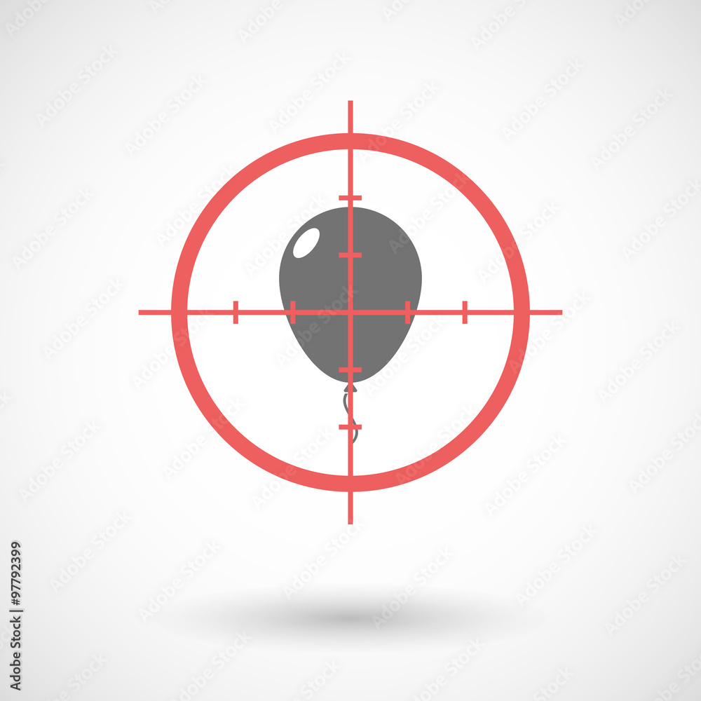 Red crosshair icon targeting a balloon Red crosshair icon targeting a balloon